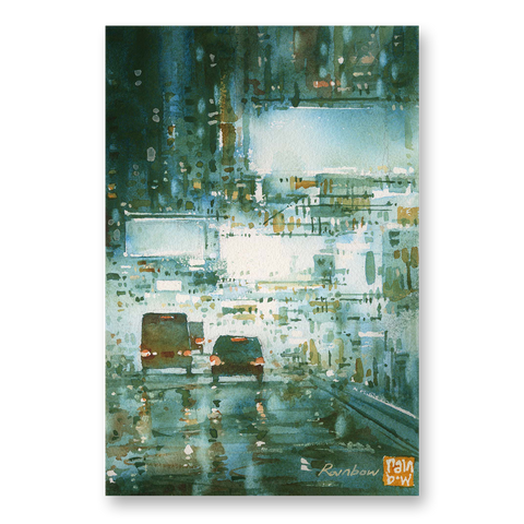 "Neon City no.3" 26x18cm (Original Painting)