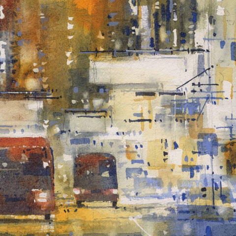 "Red Minibuses" 38x28cm (Original Painting)