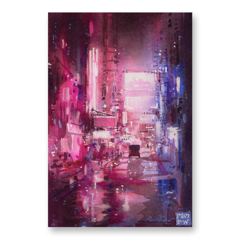 "Neon City no.2" 26x18cm (Original Painting)