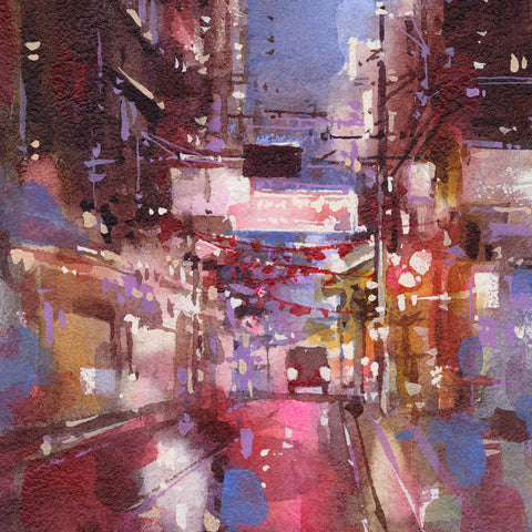 "Street in Purple" 26x18cm (Original Painting)