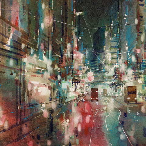 "Des Voeux Road Central" 38x38cm (Original Painting)