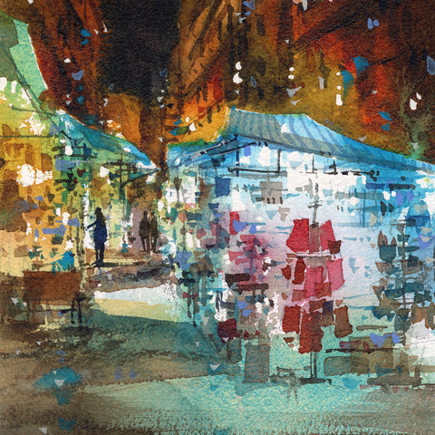 "Ladies' Market" 26x18cm (Original Painting)