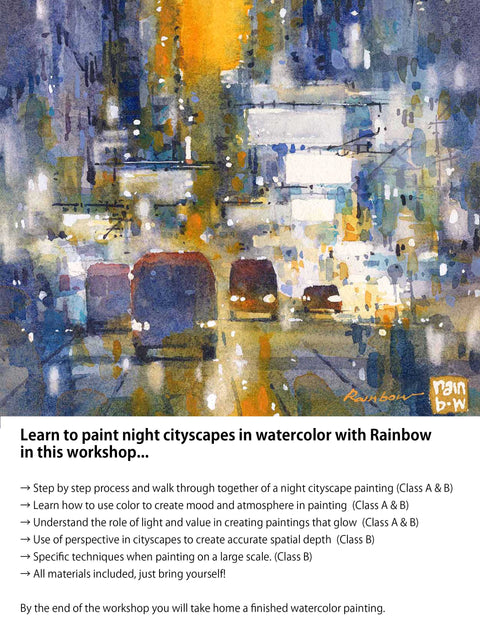 11月城市夜景水彩工作坊 Night Cityscapes in Watercolor (Class A and B)