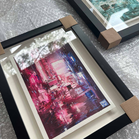 "Neon City no.2" 26x18cm (Original Painting)