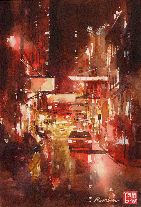 "Red Glow no.5" 26x18cm (Original Painting)