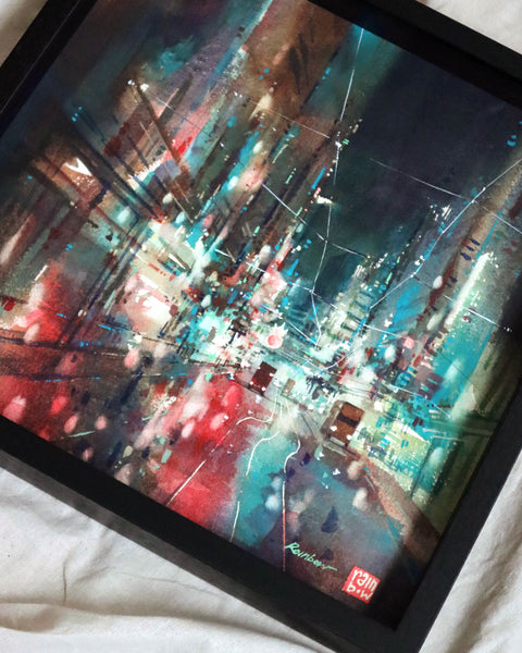 "Des Voeux Road Central" 38x38cm (Original Painting)