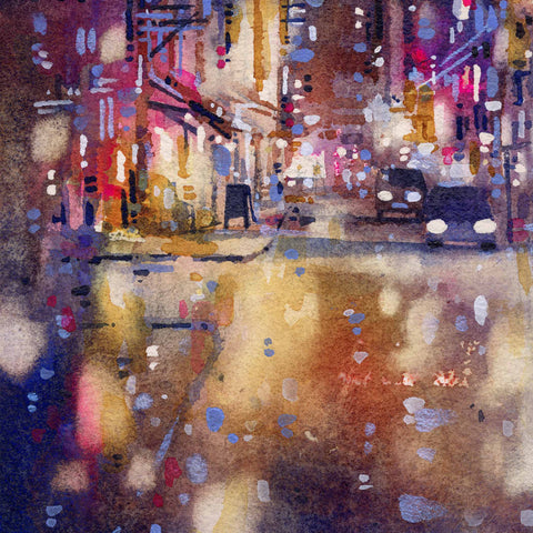 "A Walk at Night no.2" 47x27cm (Original Painting)