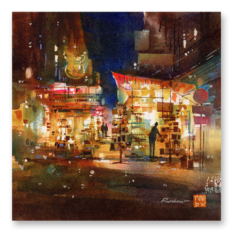 "Ladies' Market no.2" 28.5x28.5cm (Original Painting)