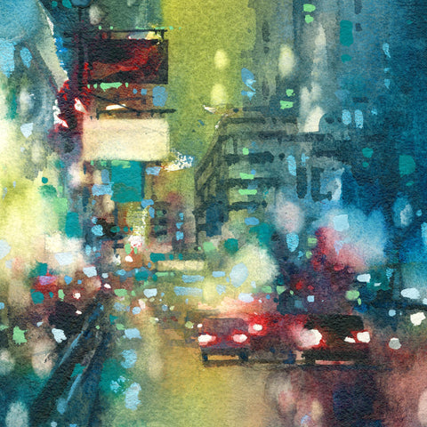"Electric Azure" 38x17cm (Original Painting)