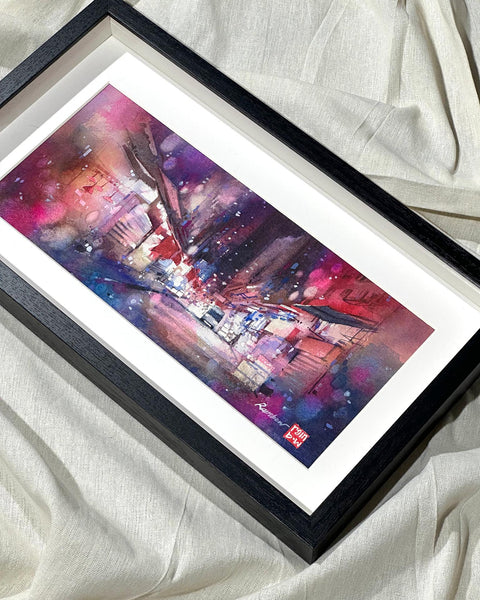 "Wet Market Street" 17x38cm (Original Painting)